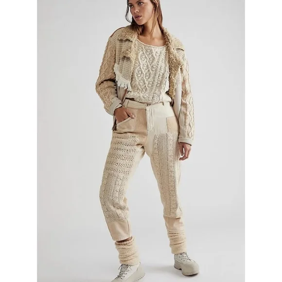 Free People Pretty Lies Patchwork Harem Pants Size/8 - Picture 2 of 8